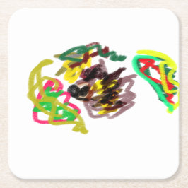 ハリネズミ遊の秋 スクエアペーパーコースター