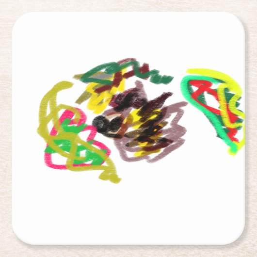 ハリネズミ遊の秋 スクエアペーパーコースター (正面)