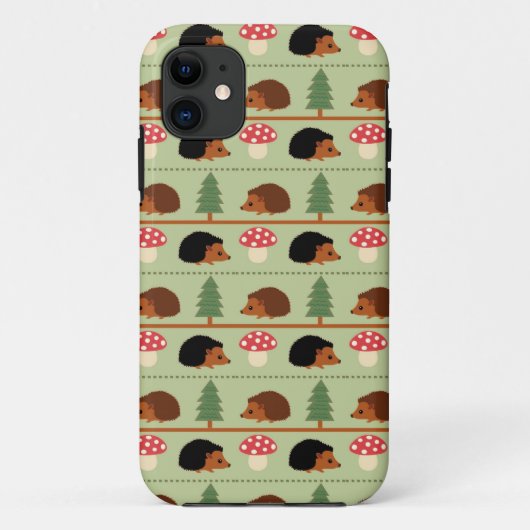 ハリネズミ類、キノコ類、木 Case-Mate iPhoneケース (裏面)
