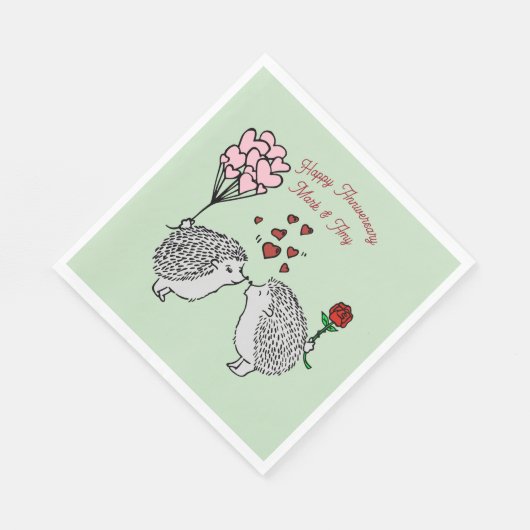 ハリネズミ アニバーサリー パーティー ナプキン スタンダードランチョンナプキン (角)