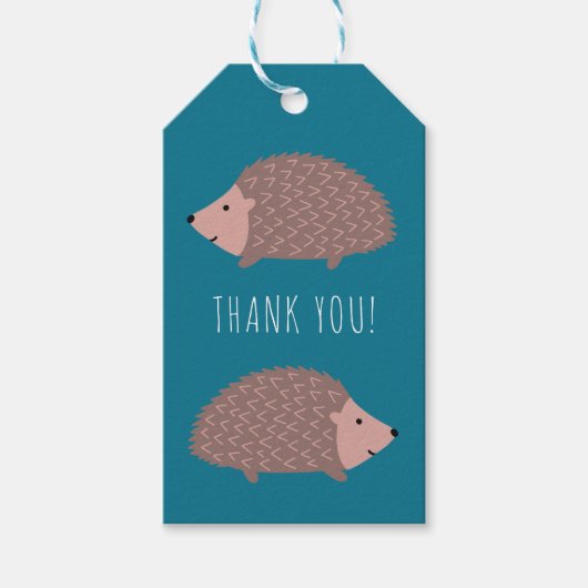 ハリネズミ・ウッドランドありがとう ギフトタグ (正面)