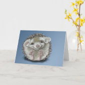 ハリネズミ カード (黄色い花)