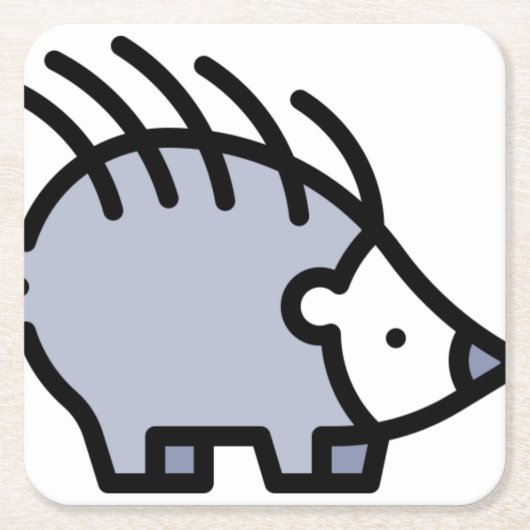 ハリネズミ スクエアペーパーコースター (正面)