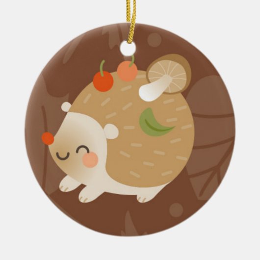 ハリネズミ セラミックオーナメント (正面)