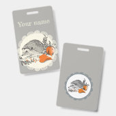 ハリネズミ バッジ (正面＆裏面)