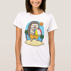 ハリネズミ ビーチ 水球 夏季 Tシャツ
