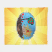 ハリネズミ フリースブランケット (正面(横))