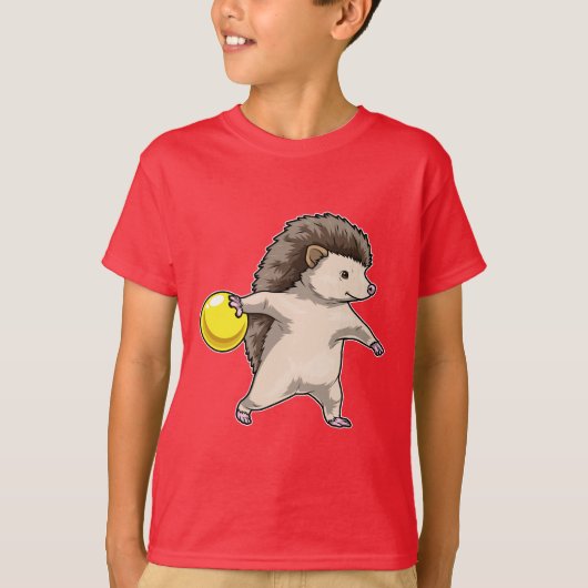 ハリネズミ ボウリング ボウリングボール Tシャツ (正面)