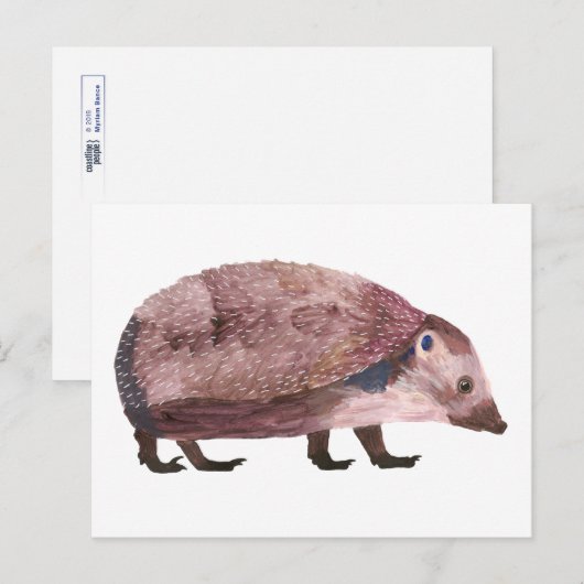 ハリネズミ ポストカード (正面/裏面)