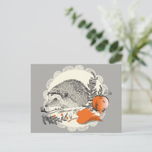 ハリネズミ ポストカード (スタンド正面)