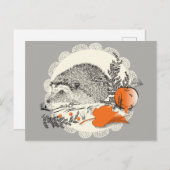 ハリネズミ ポストカード (正面/裏面)