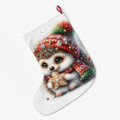 ハリネズミ ラージクリスマスストッキング (裏面 (吊り時))