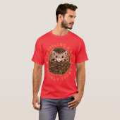ハリネズミ 今日はちょっとイライラしてるわ レトロ Tシャツ (正面フル)