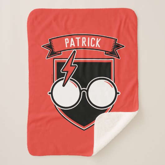 ハリパーソナライズされたー・ポッター™バッジ シェルパブランケット (正面)