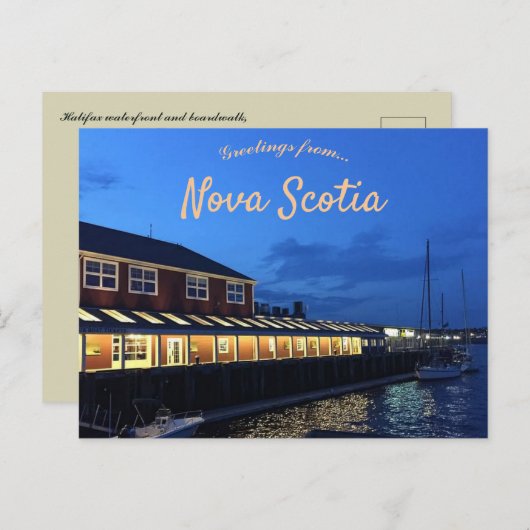 ハリファックスウォーターフロントとボードウォークノバスコシア ポストカード (正面/裏面)
