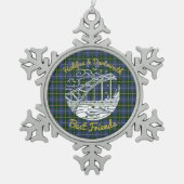 ハリファックスダートムスブリッジタータンチェックフレンドオーナメント スノーフレークピューターオーナメント (正面)