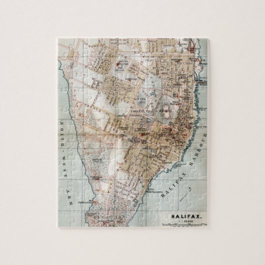ハリファックスノバスコシアのヴィンテージの地図(1890年) ジグソーパズル (縦)
