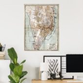 ハリファックスノバスコシアのヴィンテージの地図（1890年） ポスター (ホームオフィス)