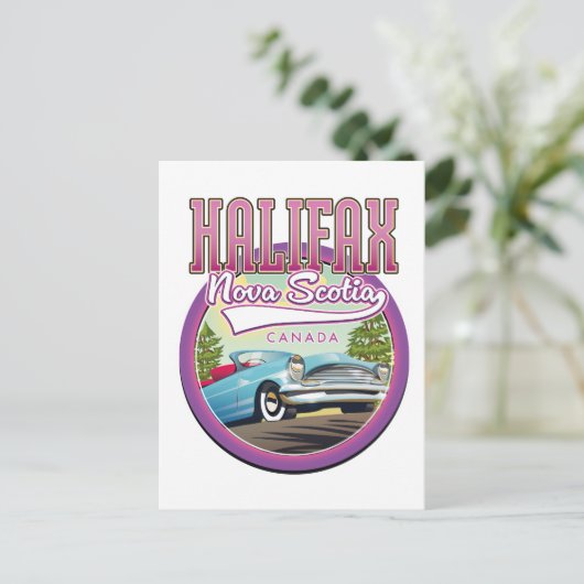 ハリファックスノバスコシア旅行ロゴ インビテーションポストカード (スタンド正面)