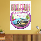 ハリファックスノバスコシア旅行ロゴ キャンバスプリント (インサイチュ (リビング))