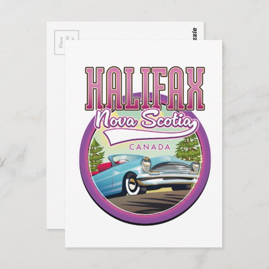 ハリファックスノバスコシア旅行ロゴ ポストカード (正面/裏面)