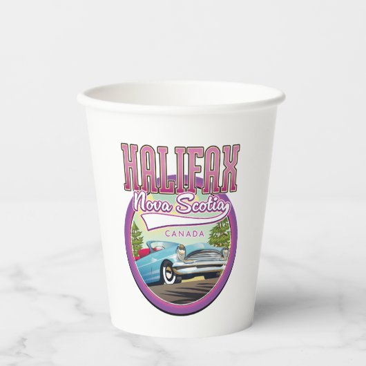 ハリファックスノバスコシア旅行ロゴ 紙コップ (正面)