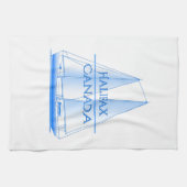 ハリファックス沿岸航海のセーリングセーラー キッチンタオル (横)