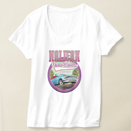 ハリファックス ノバスコシア州 旅行 ロゴ Tシャツ (レイダウン)