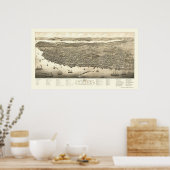 ハリファックス、NS、カナダのパノラママップ – 1879 ポスター (キッチン)