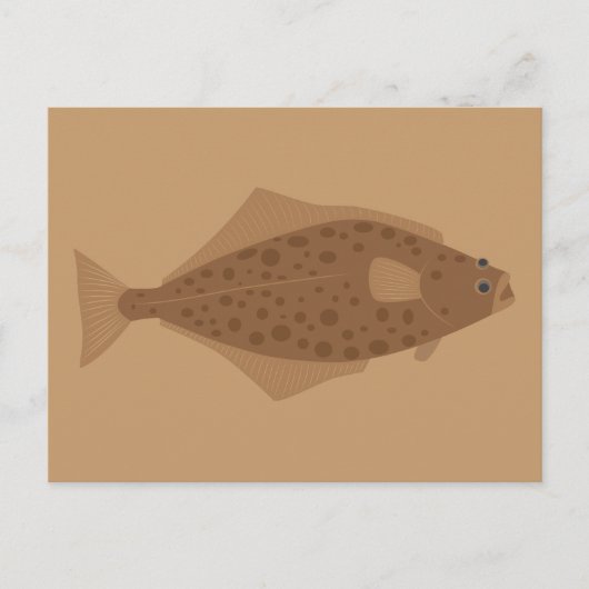 ハリブット魚 ポストカード (正面)