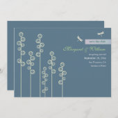 ハリホックとドラゴンフライのSave the Dateのお知らせ 招待状 (正面/裏面)