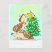 ハリホッグのメリークリスマスハガキby N. Janes ポストカード (正面)