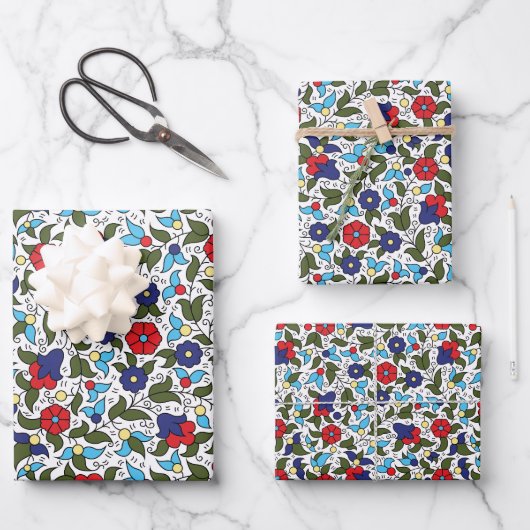 ハリルヘブロン中東陶芸インスパイア ラッピングペーパーシート (正面)