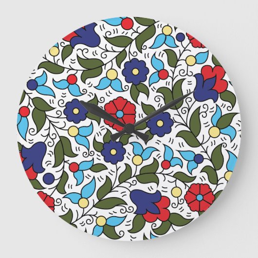 ハリルヘブロン中東陶芸インスパイア ラージ壁時計 (正面)