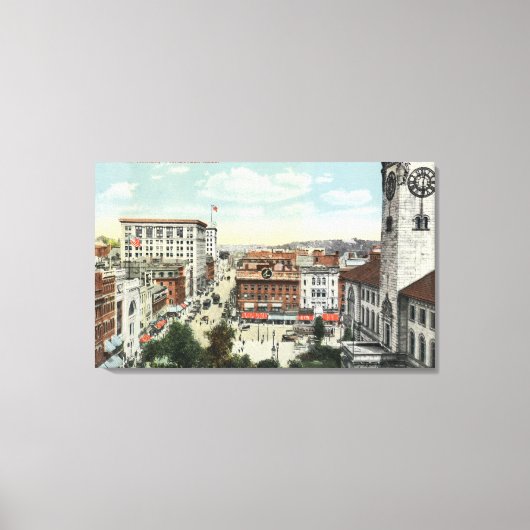 ハリントンコーナーの空中表示 キャンバスプリント (正面)