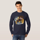 ハリーとヘドウィッグがホグワーツを飛ぶ Tシャツ (正面フル)