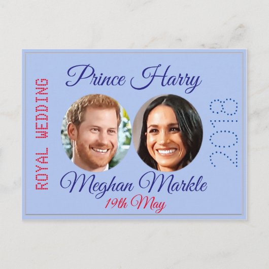 ハリーとメガンの王室の写真結婚のはがき ポストカード (正面)