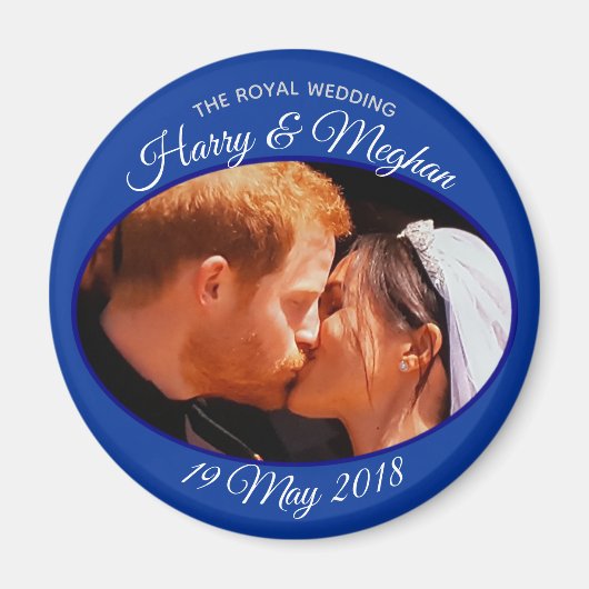 ハリーとメガンキス王室の写真結婚の マグネット (正面)