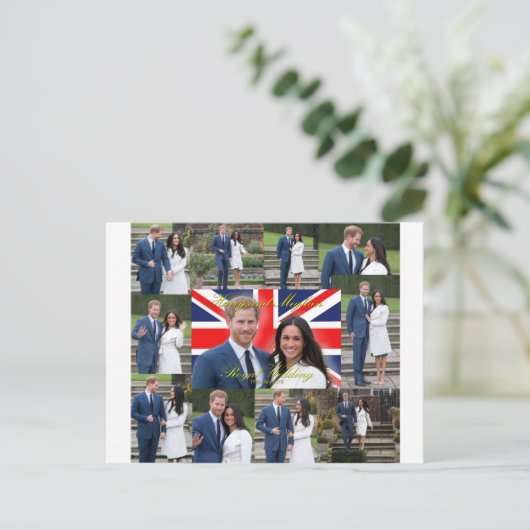 ハリーとメガン王室のの結婚プロフォトモンタージュ ポストカード (スタンド正面)