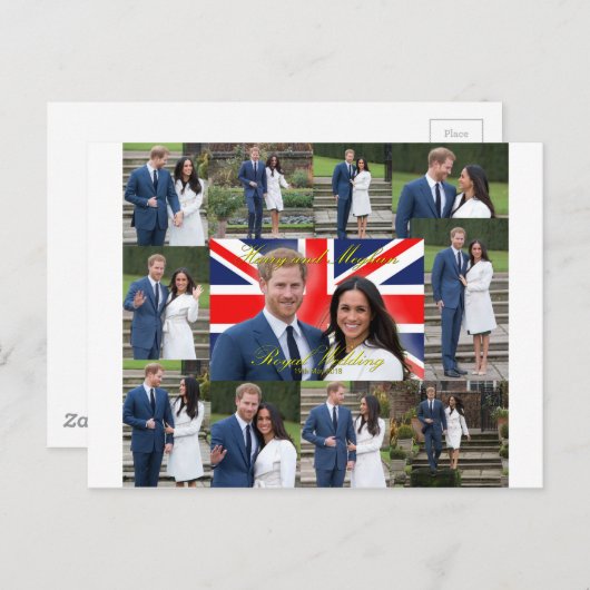 ハリーとメガン王室のの結婚プロフォトモンタージュ ポストカード (正面/裏面)