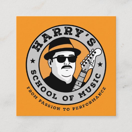 ハリーの音楽 スクエア名刺 (正面)