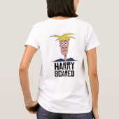ハリーは白人女性のTシャツを怖がった Tシャツ (裏面)
