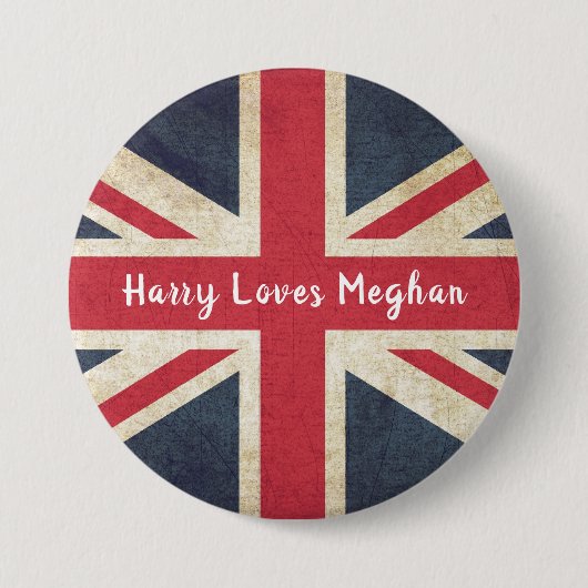 ハリーはMeghanの王室のな結婚式ボタンを愛します 缶バッジ (正面)