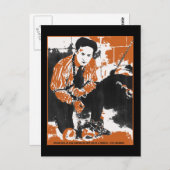 ハリーハウディニブラックアンドオレンジアートイラストレーション ポストカード (正面/裏面)