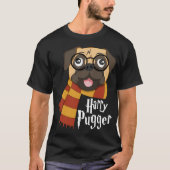 ハリープガーおもしろいPUGオーナーウィザード愛好家 Tシャツ (正面)