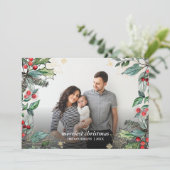 ハリーベリーのクリスマス フレーム入り写真 ホリデーカード カード (スタンド正面)