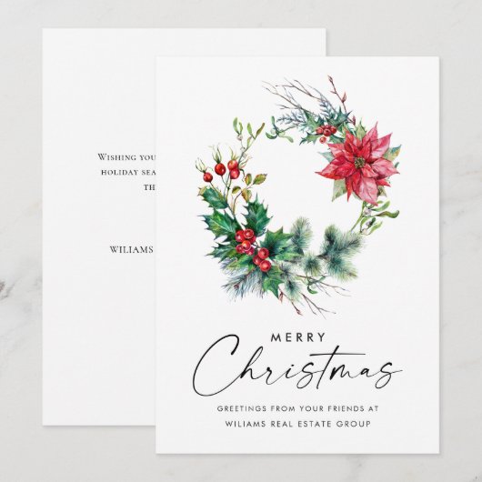 ハリーポインセチアのリース クリスマス 法人 (正面/裏面)