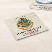 ハリーポッタホグワーツクレスト誕生日 スクエアペーパーコースター (アングル)