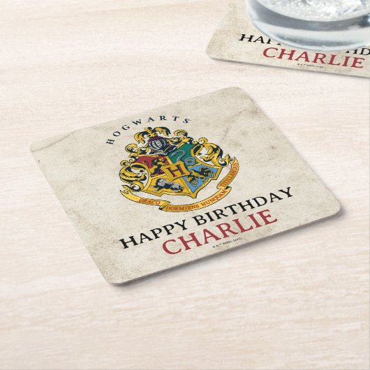 ハリーポッタホグワーツクレスト誕生日 スクエアペーパーコースター (アングル)