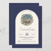 ハリーポッタホグワーツフローラアーチ誕生日 招待状 (正面/裏面)